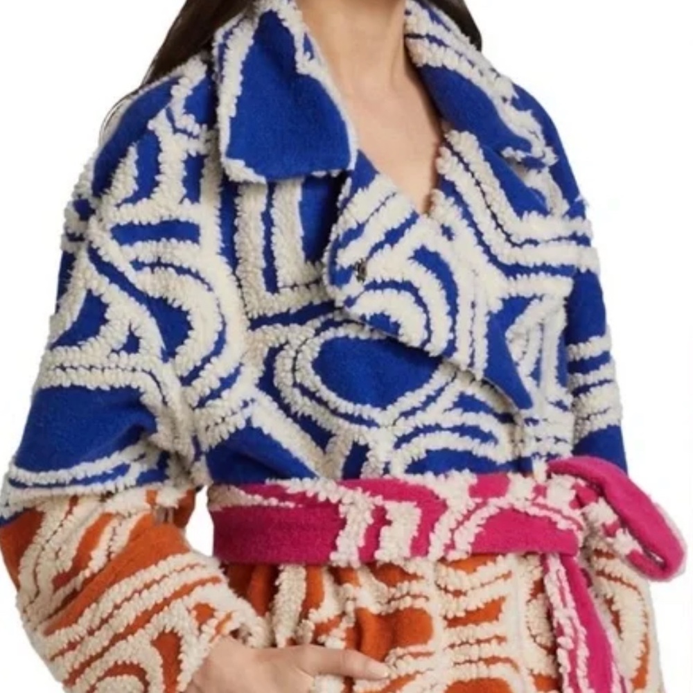 FARM Rio - NWT - Wool Blend Hearts Fleece Coat - Size Medium - Picture 5 of 6